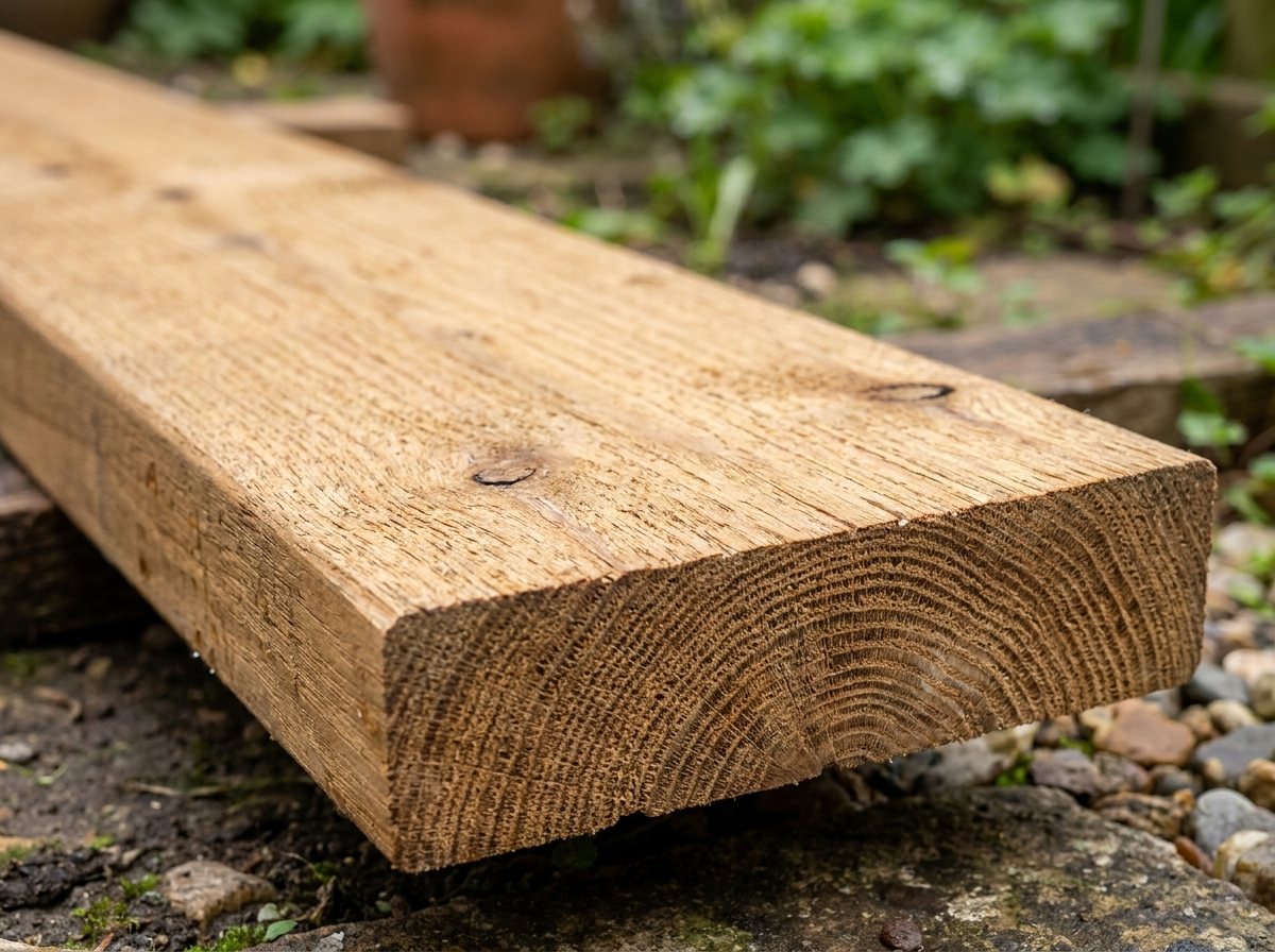 Detail van de kopse kant en fijnbezaagde structuur van een massieve houten plank op maat