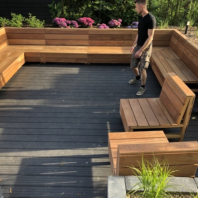 Op maat gemaakt tuinmeubel van Ip&eacute; hardhout