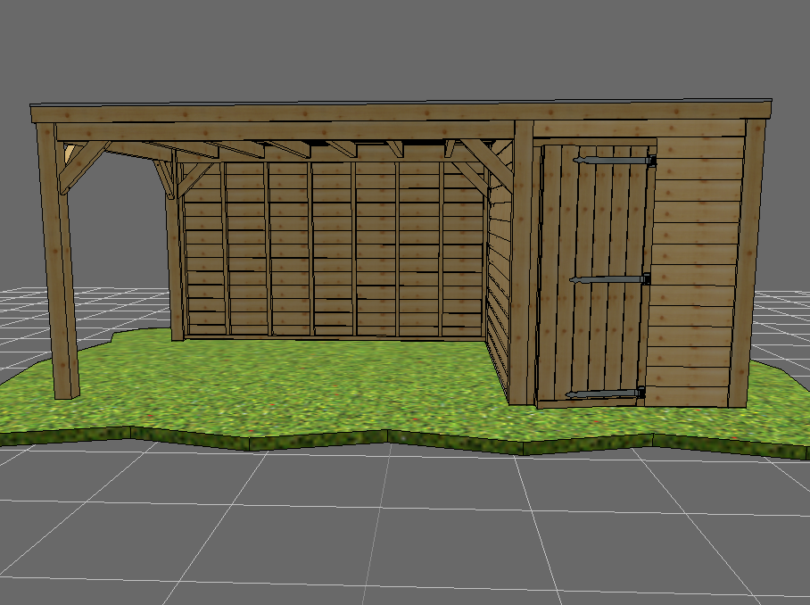 Bart Discount overkapping eiken hout met compleet dak en inpandige schuur en achterwand dicht met hout