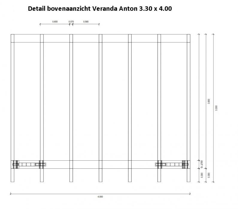 Detail bovenaanzicht veranda anton