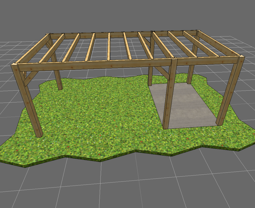 Discount bart overkapping douglas hout 3 x 6 m1 houten geraamte