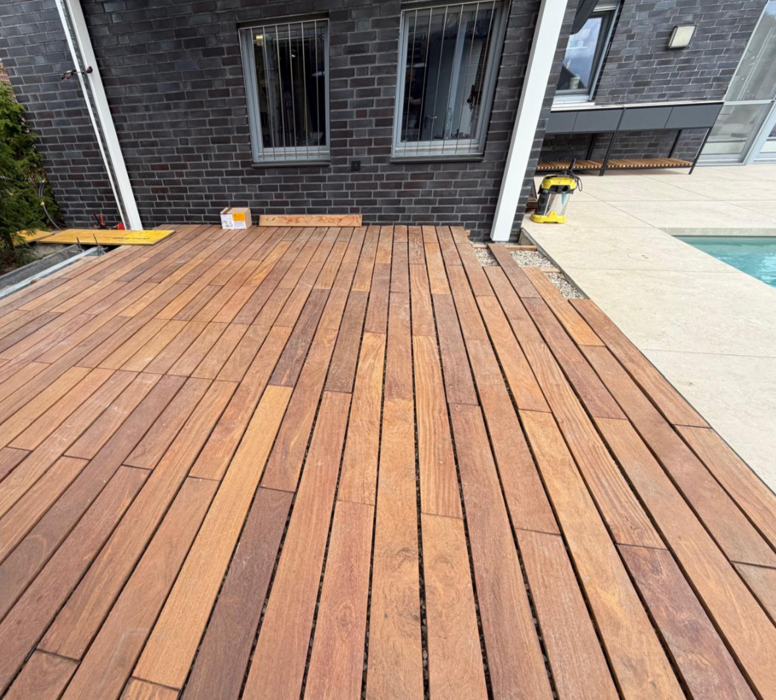 Hardhouten vlonderplanken ipe met clips
