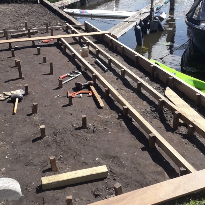 Ipe houten onderliggers sterke afmeting 4 x 6 cm 