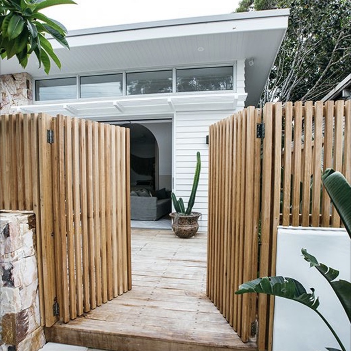 Poort modern met balkje lamellen