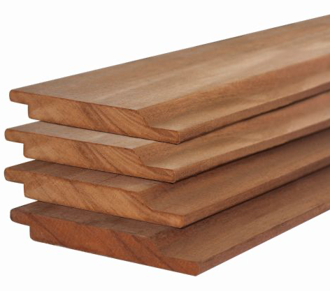 Duurzame hardhouten rabatplanken voor het bekleden van een gevel of buitenwand