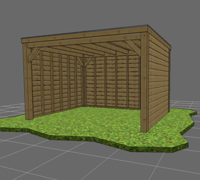 Anton Discount Eiken met achterwand en 2 zijwanden, overkapping