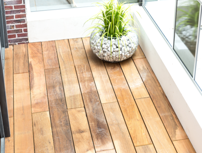 Ipe terrasplanken met clip en klik verbinding