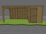 Bart Discount overkapping eiken hout met compleet dak en inpandige schuur en achterwand dicht met hout