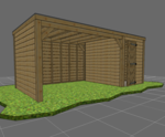 Discount bart overkapping douglas hout 3 x 6 m1 houten geraamte + dak + inpandige schuur + achterwand en zijwand
