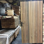 Hardhouten moderne IPE Tuinpoort - 7.0 cm - 2 zijden hout
