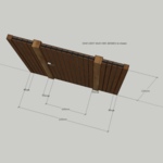 Poortpalen van ipe hout - Sterke palen in 14x14 cm voor je moderne poort - digitale schets