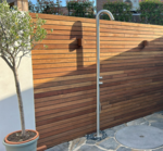 Horizontale schutting met ipe lamellen