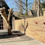 Teak lamellen schutting van 5 cm zonder zichtbare schroeven
