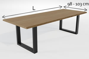 Lengte tafelblad