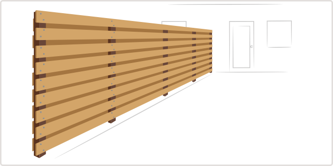 Moderne schutting samenstellen