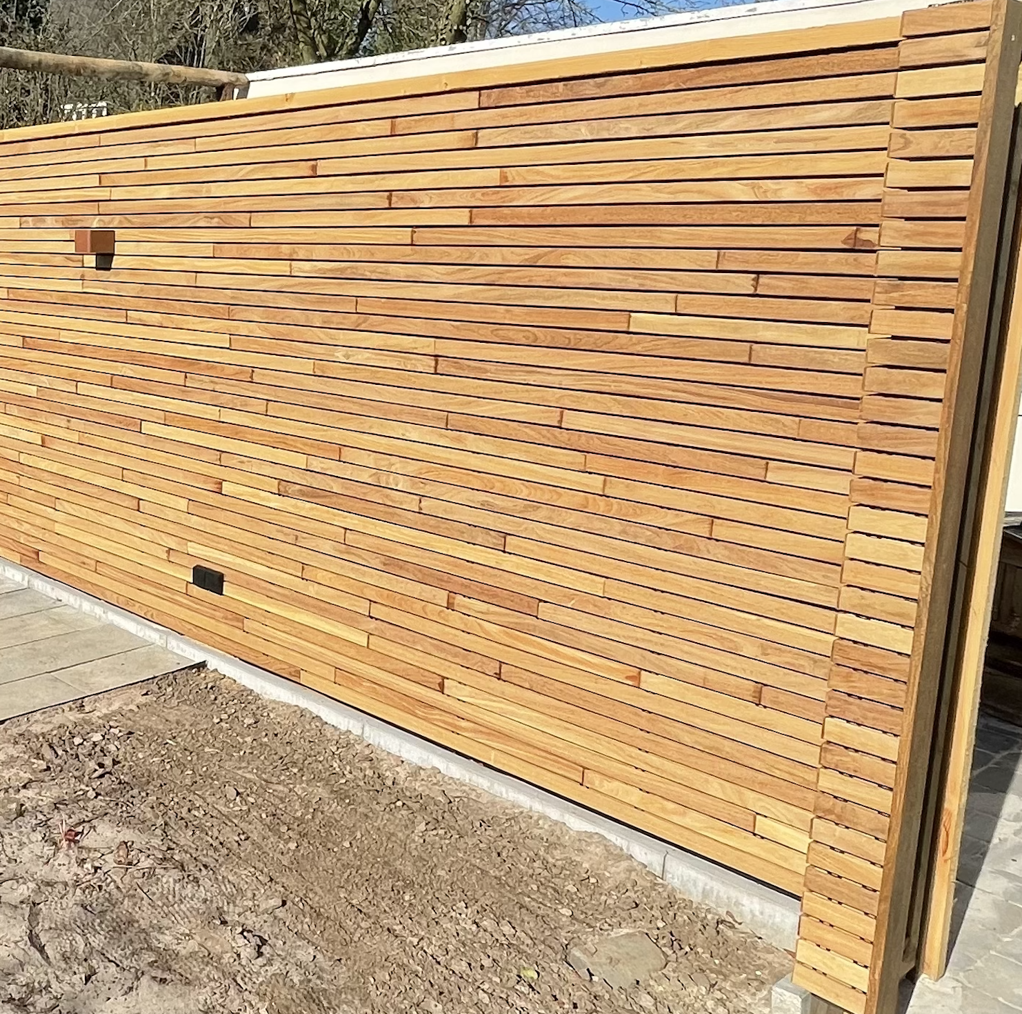 Luxury architectural Ip&eacute; hardwood privacy fencing