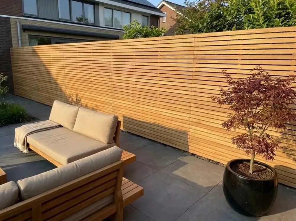 Teak schutting