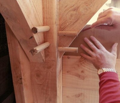 Traditionele pen-en-gat verbinding luxe eiken overkapping op maat