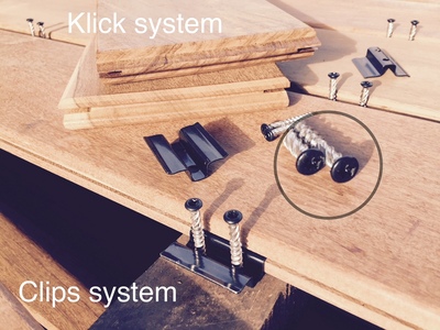 Decking board clips for hidden fixing Ipe decking systems