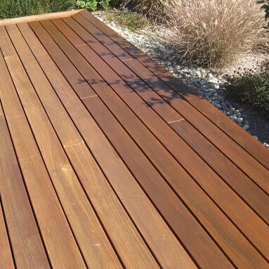 Luxury Ipe hardwood terrace with wide decking boards