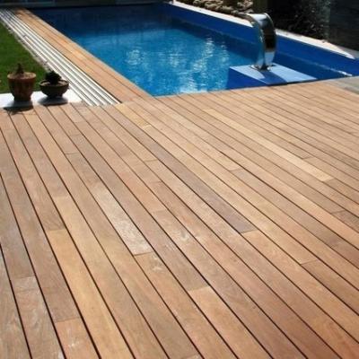 Contemporary poolside Ipe terrace Contemporary pool terrace featuring hidden fixing Ipe decking boards