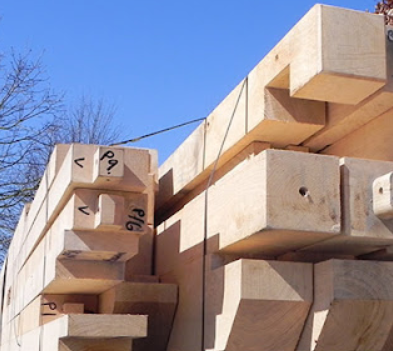 Eiken constructie op maat is transport gereed Maatwerk Eiken constructie gereed voor transport