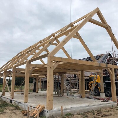 Maatwerk overkapping van eiken of douglas hout Luxe maatwerk overkapping van eiken en douglas hout