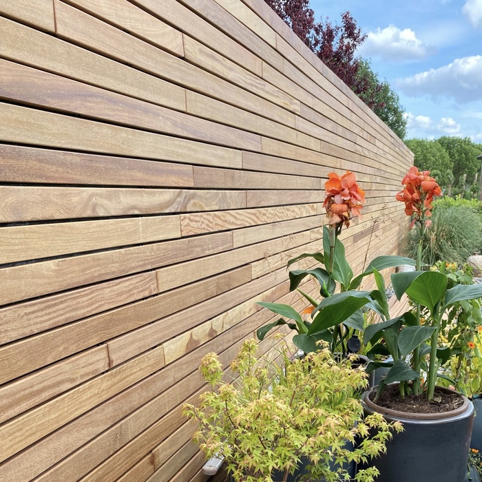 Luxury Ip&eacute; hardwood privacy fence in different heights